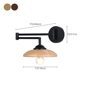 Modern Trendy Walnut Cone Metal Swing Arm Wall Lamp Zawala #size