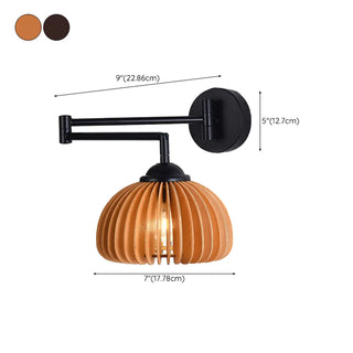 Modern Trendy Walnut Cone Metal Swing Arm Wall Lamp Zawala Image - 24
