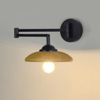 Modern Trendy Walnut Cone Metal Swing Arm Wall Lamp Zawala Image - 6