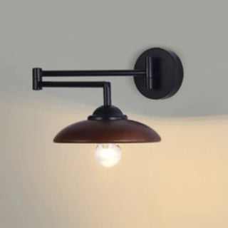 Modern Trendy Walnut Cone Metal Swing Arm Wall Lamp Zawala Image - 7
