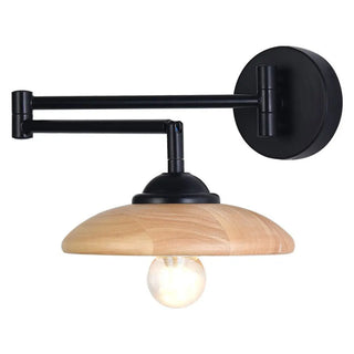 Modern Trendy Walnut Cone Metal Swing Arm Wall Lamp Zawala Image - 9