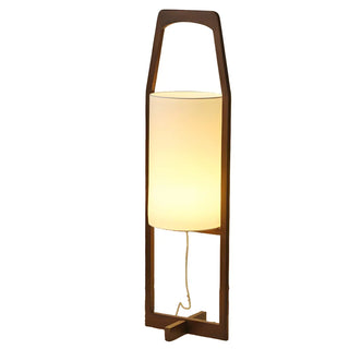 Modern Bedside Barrel Wooden Frame Floor Lamp Zawala Image - 11