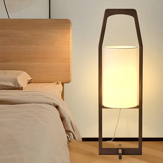 Modern Bedside Barrel Wooden Frame Floor Lamp Zawala Image - 2