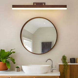 Modern Rectangle Walnut Wooden LED Vanity Lights Zawala Image - 3