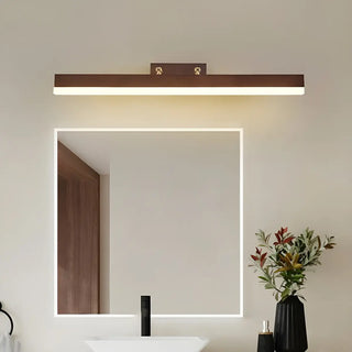 Modern Rectangle Walnut Wooden LED Vanity Lights Zawala Image - 5