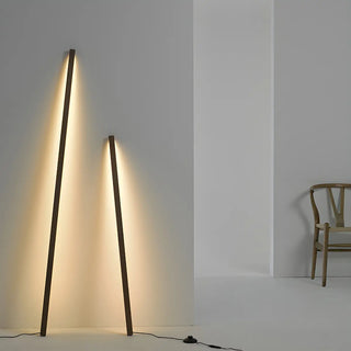 Modish Walnut Rectangular Standing Wooden Floor Lamp Zawala Image - 1