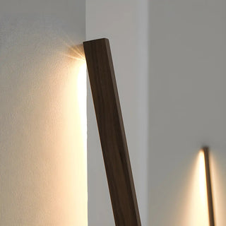 Modish Walnut Rectangular Standing Wooden Floor Lamp Zawala Image - 9