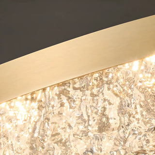 ZOWALA - Wave Circle 2-Tier Resin LED Gold Living Room Chandelier Image - 14