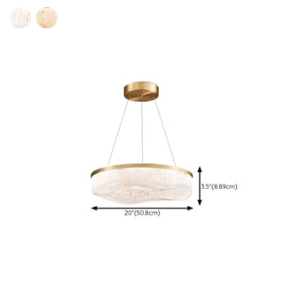 ZOWALA - Wave Circle 2-Tier Resin LED Gold Living Room Chandelier #size