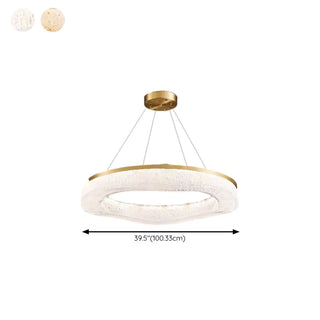 ZOWALA - Wave Circle 2-Tier Resin LED Gold Living Room Chandelier Image - 21