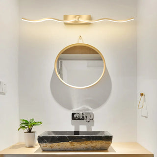 ZOWALA - Modern Elegant Gold Wavy LED Vanity Wall Light Image - 1