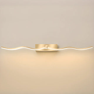 ZOWALA - Modern Elegant Gold Wavy LED Vanity Wall Light Image - 13