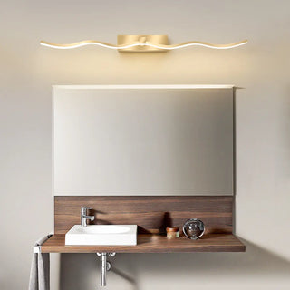 ZOWALA - Modern Elegant Gold Wavy LED Vanity Wall Light Image - 2