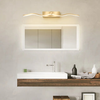 ZOWALA - Modern Elegant Gold Wavy LED Vanity Wall Light Image - 4