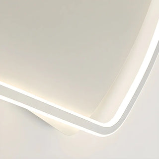 Modern White Square Wavy LED Flush Mount Ceiling Light Zawala Image - 5
