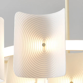 ZOWALA - Curve Square White Acrylic LED 2-Tier Living Room Chandelier Image - 11