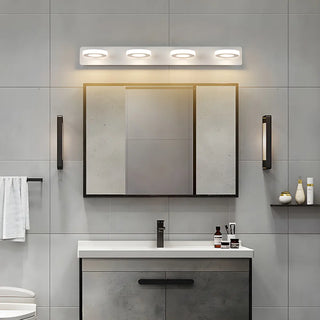 Simple Unique White Multi-Light Round Vanity Light Zawala Image - 3