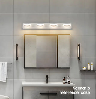 Simple Unique White Multi-Light Round Vanity Light Zawala Image - 5