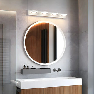 Simple Unique White Multi-Light Round Vanity Light Zawala Image - 6