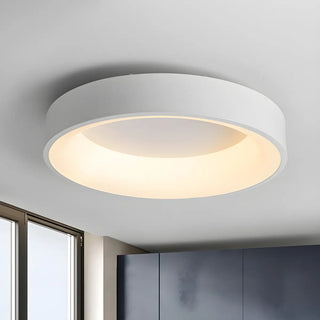 ZOWALA - Modish White Drum Dimmable LED Flush Mount Ceiling Lamp Image - 1