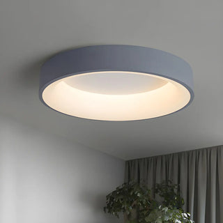 ZOWALA - Modish White Drum Dimmable LED Flush Mount Ceiling Lamp Image - 2