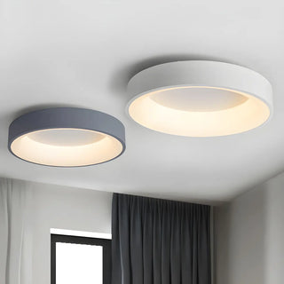 ZOWALA - Modish White Drum Dimmable LED Flush Mount Ceiling Lamp Image - 3