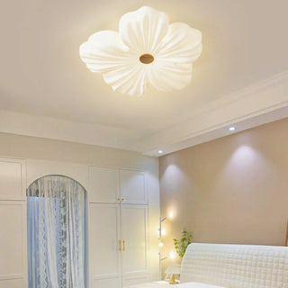 Modern White Floral Flush Mount Ceiling Light 3-Light Zawala Image - 1