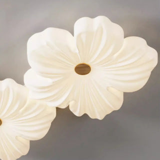 Modern White Floral Flush Mount Ceiling Light 3-Light Zawala Image - 10