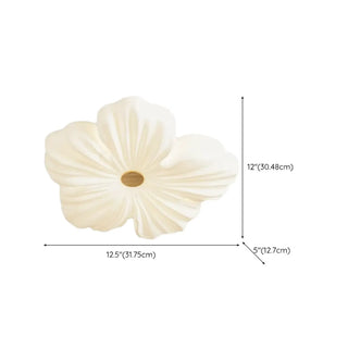 Modern White Floral Flush Mount Ceiling Light 3-Light Zawala #size