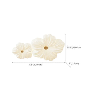 Modern White Floral Flush Mount Ceiling Light 3-Light Zawala Image - 15