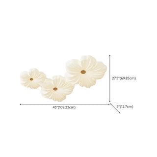 Modern White Floral Flush Mount Ceiling Light 3-Light Zawala Image - 16