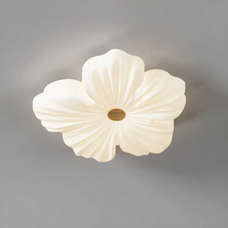 Modern White Floral Flush Mount Ceiling Light 3-Light Zawala Image - 4