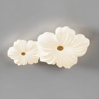 Modern White Floral Flush Mount Ceiling Light 3-Light Zawala Image - 5