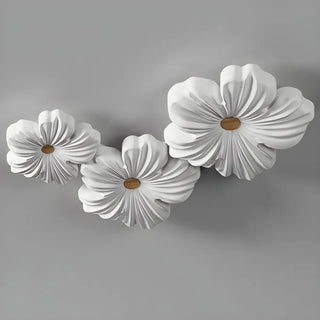 Modern White Floral Flush Mount Ceiling Light 3-Light Zawala Image - 8
