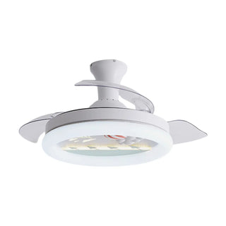 Kids Room 3 Blades White Round Ceiling Fan with Light Zawala Image - 12