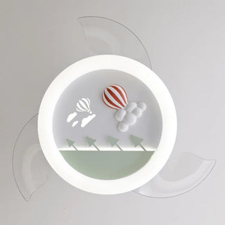 Kids Room 3 Blades White Round Ceiling Fan with Light Zawala Image - 17