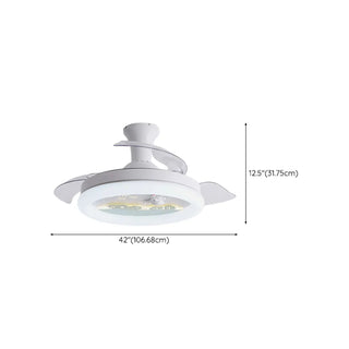 Kids Room 3 Blades White Round Ceiling Fan with Light Zawala #size