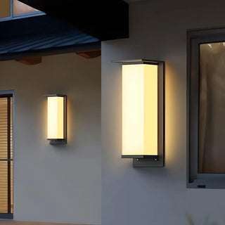 Modern Black Rectangular Metal Outdoor Wall Lights Zawala Image - 2