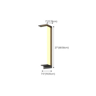 Modern Black Rectangular Metal Outdoor Wall Lights Zawala Image - 20
