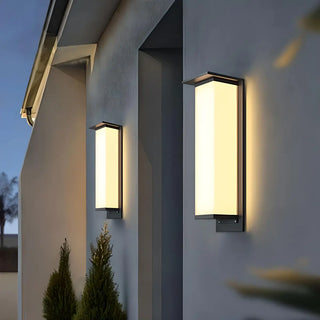 Modern Black Rectangular Metal Outdoor Wall Lights Zawala Image - 6