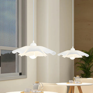 Modern Art White Acrylic Flower Petal Pendant Light Zawala Image - 1