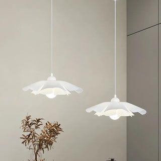Modern Art White Acrylic Flower Petal Pendant Light Zawala Image - 3