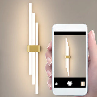 Modern White and Gold Vertical Design Wall Sconce Image - 17
