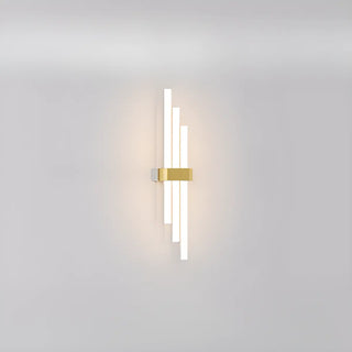 Modern White and Gold Vertical Design Wall Sconce Image - 7