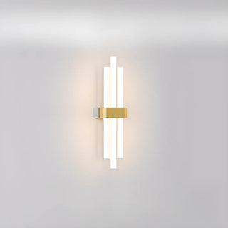 Modern White and Gold Vertical Design Wall Sconce Image - 8