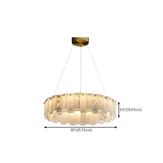 ZOWALA - Modern White Alabaster Circular Chandelier #size