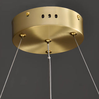 ZOWALA - Modern White Alabaster Circular Chandelier Image - 5
