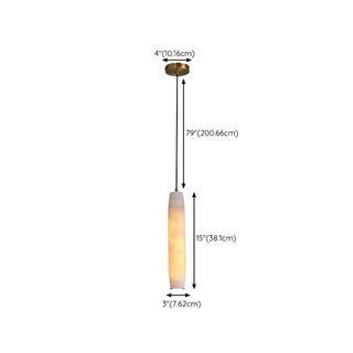 Modern Bedroom Cylinder Alabaster Pendant Light Zawala #size