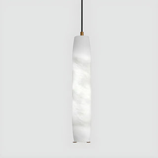 Modern Bedroom Cylinder Alabaster Pendant Light Zawala Image - 9