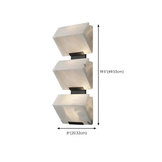 Modern Geometric White Metal Alabaster Ambient Wall Lamp Zawala Image - 10